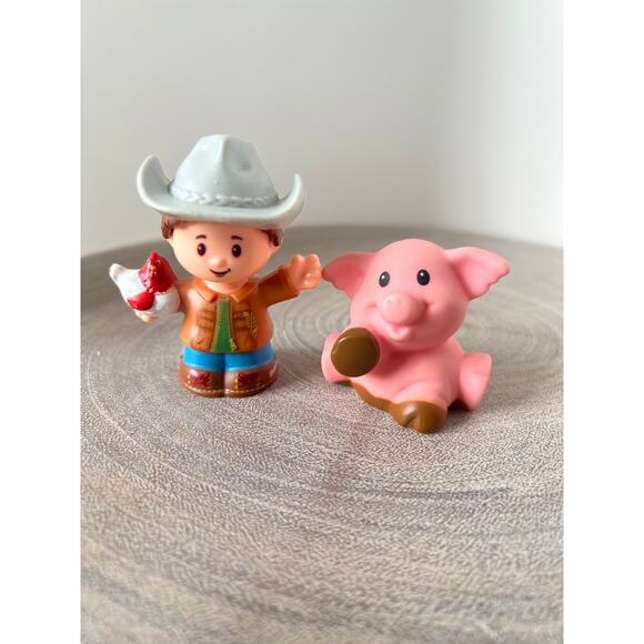 Fisher-Price Other - Fisher-Price Little People Pig and Boy Farmer Rancher Holding Chicken 2016